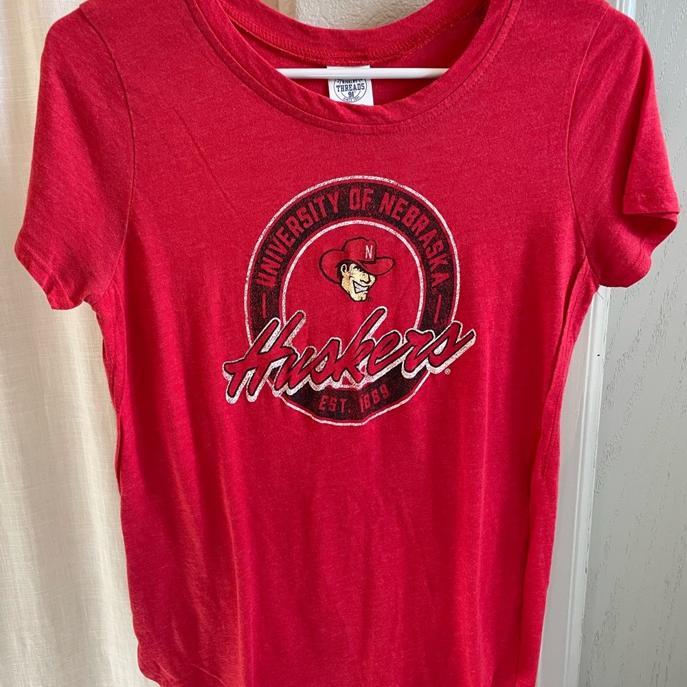 Women’s University of Nebraska Huskers Short Sleeve T Shirt Tunic Red - Size S